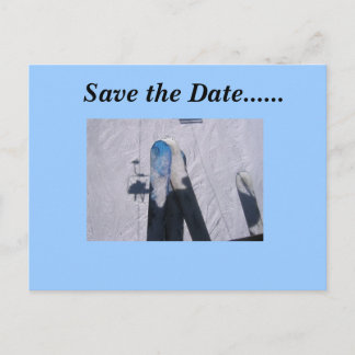 Save the Date......Ski Love Announcement Postcard