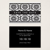 SAVE THE DATE :: small card :: damask - black (Front & Back)