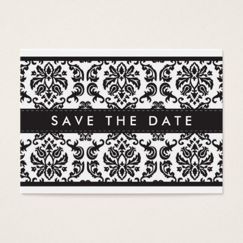 SAVE THE DATE :: small card :: damask - black Business Card Template