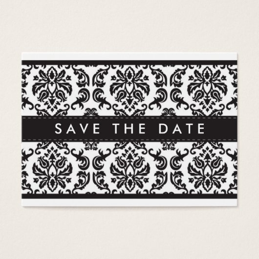 SAVE THE DATE :: small card :: damask - black (Front)