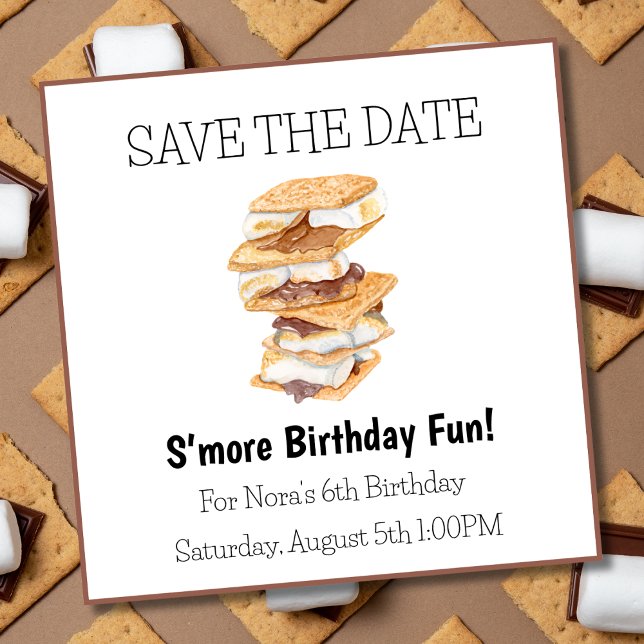 Save the Date S'mores Fun 6th Birthday  (Creator Uploaded)