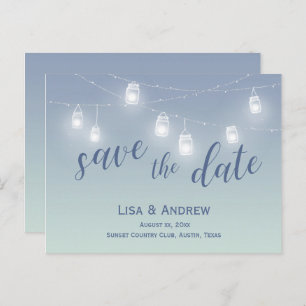 Save The Date Soft Blue Casual Announcement Postcard