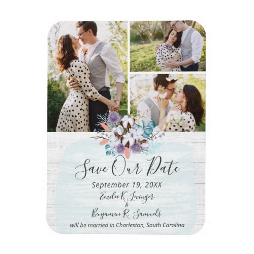 Save The Date Southern Cotton Country Chic Wedding Magnet