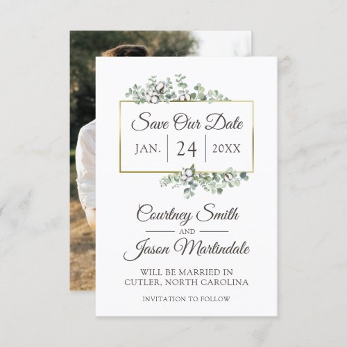 Save The Date Southern Cotton Country Wedding Card