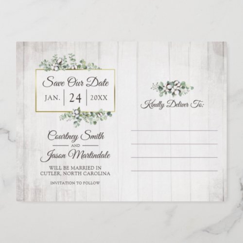 Save The Date Southern Cotton Wedding 3_Photo Card