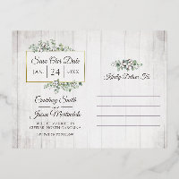 Save The Date Southern Cotton Wedding 3-Photo Card