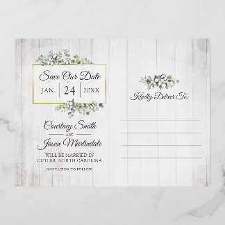 Save The Date Southern Cotton Wedding 3-Photo Card