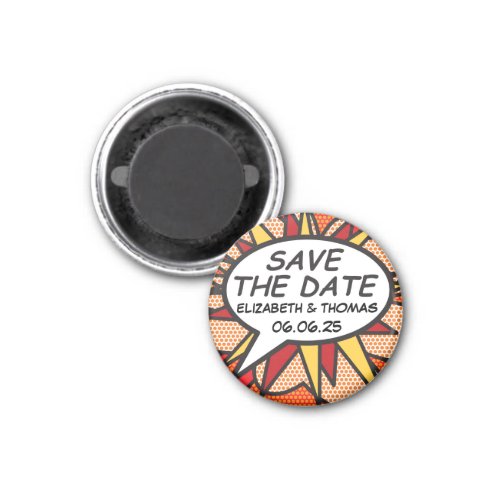 SAVE THE DATE Speech Bubble Fun Retro Comic Book Magnet