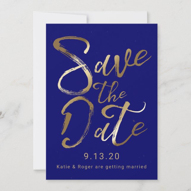Save The Date | Splash of Gold Invitation (Front)
