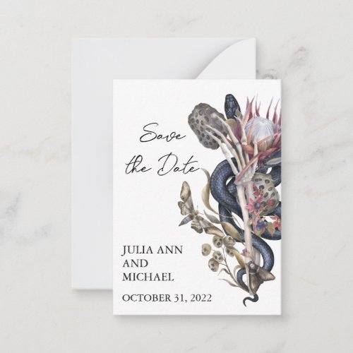 Save the Date Spooky Halloween Floral  Note Card