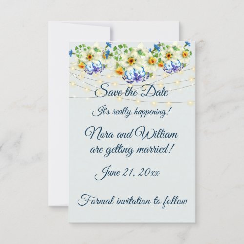 Save the Date Spring Flowers Wedding