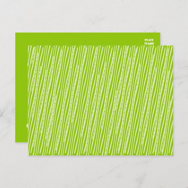 Save the Date Squiggley Lines Announcement Postcar (Front/Back)