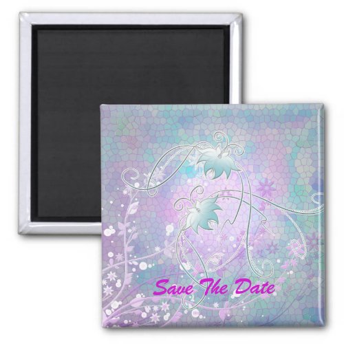 Save The Date Stained glass butterflies Magnet