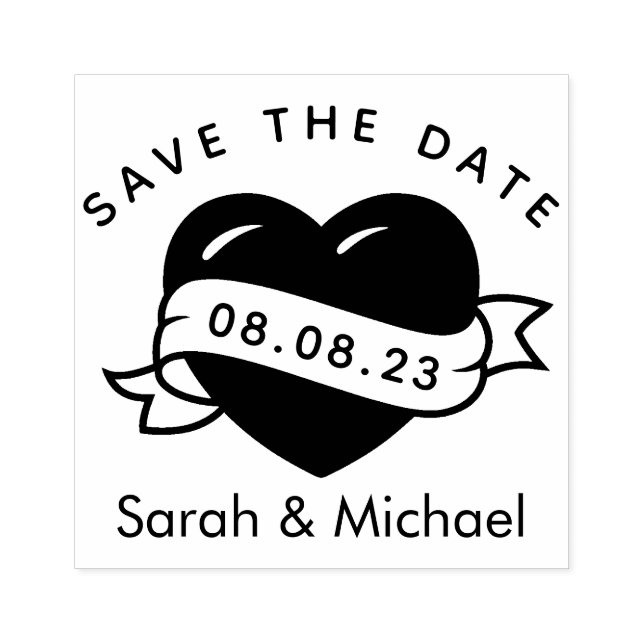 Save The Date Stamp Custom Wedding Stamp Heart (Imprint)