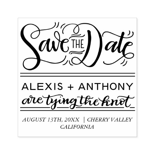 Save the date stamp _ tying the knot