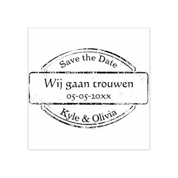 Save The Date Stamp With Names And Date by 4aapjes at Zazzle