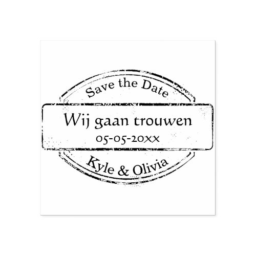 Save the Date stamp with names and date