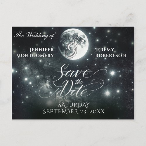 Save the Date Starry Night Announcement Postcard