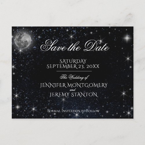 Save the Date Starry Night Announcement Postcard