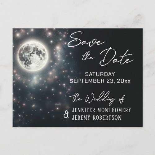 Save the Date Starry Night Announcement Postcard