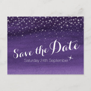 Save the date starry sky stars wedding postcard