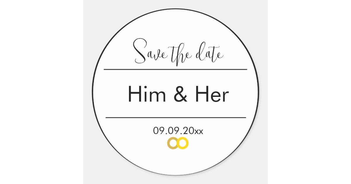 Save The Date Sticker Editable Zazzle