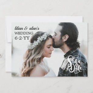 Save the Date Sticker H Photo Announcement