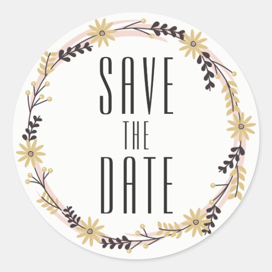 Save the Date Sticker Rustic