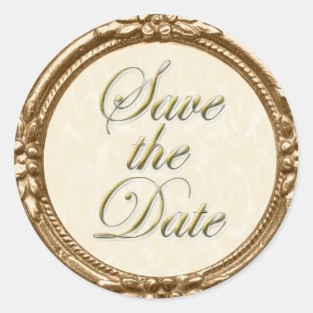 Save The Date Sticker/seal Classic Round Sticker by mjakubo434 at Zazzle