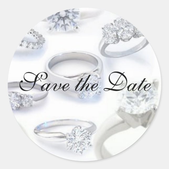 Save the Date Sticker with rings (Front)