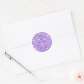Save the date stickers, purple and white stars classic round sticker (Envelope)