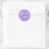 Save the date stickers, purple and white stars classic round sticker (Bag)