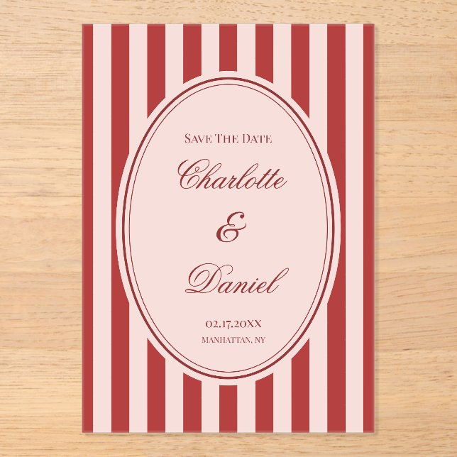 Save the Date Stripe Custom Chartreuse (Front)
