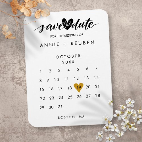Save the Date Stylish Chic Calendar Magnet