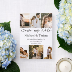 save the date stylish handwriting wedding letterpress photo cards