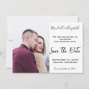 Save the Date Stylish Purple Custom Photo Invitation
