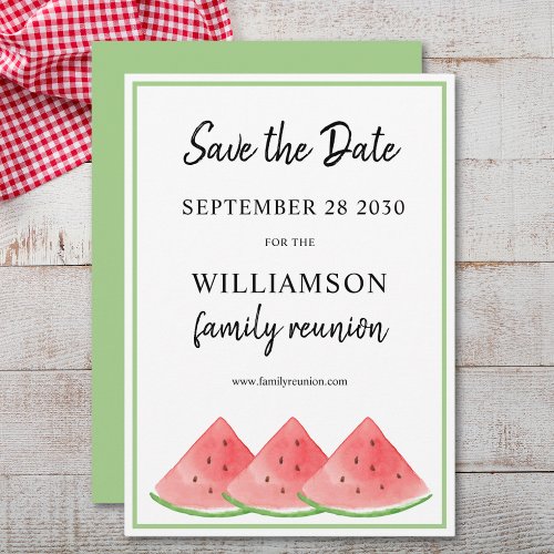 Save The Date Summer Family Reunion Watermelon Invitation