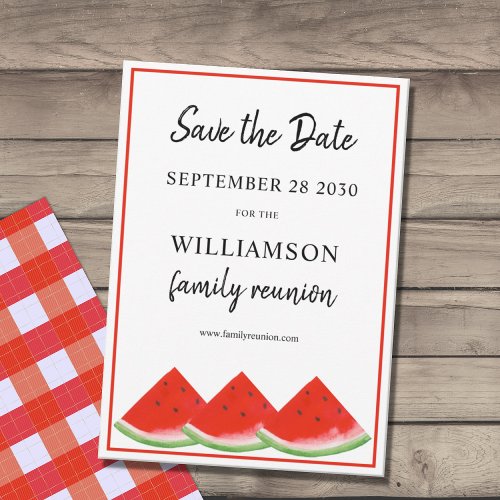 Save The Date Summer Watermelon Family Reunion Invitation