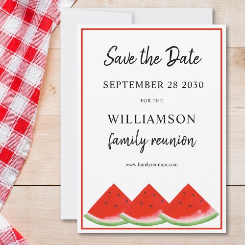 Save The Date Summer Watermelon Family Reunion Invitation