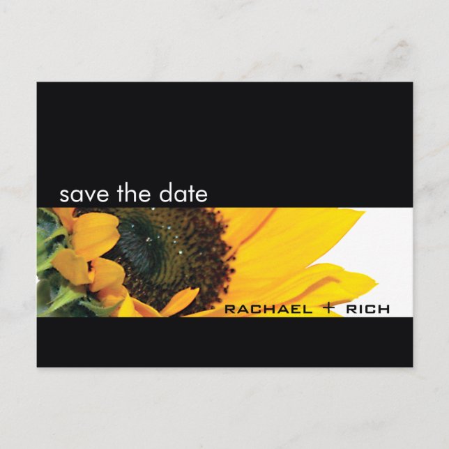 SAVE THE DATE :: sunflower Announcement Postcard (Front)