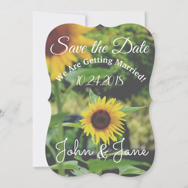 Save the Date Sunflower Wedding Invite (Front)