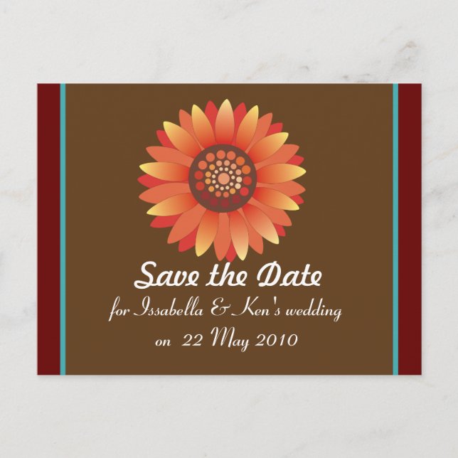 Save the Date sunflowerpostcard template (Front)