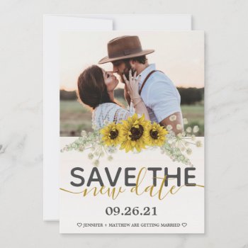 Save The Date Sunflowers Wedding Photo Announcement by antiquechandelier at Zazzle