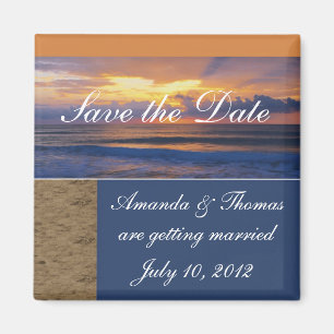 Save the Date Sunrise Wedding Announcement Magnet