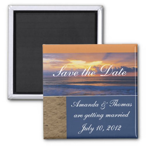 Save the Date Sunrise Wedding Announcement  Magnet