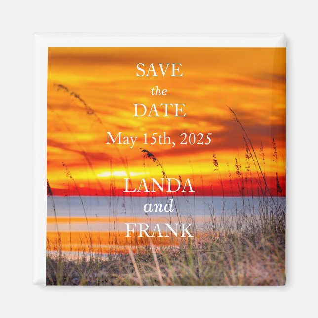 Save the Date Sunset  Magnet (Front)