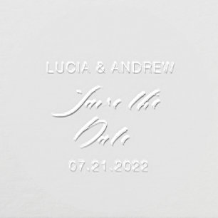 save the date super elegant monogram embosser