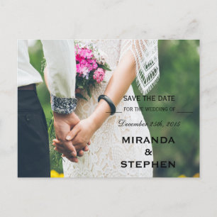 Save the Date Sweet Modern Wedding Photo Announcement Postcard