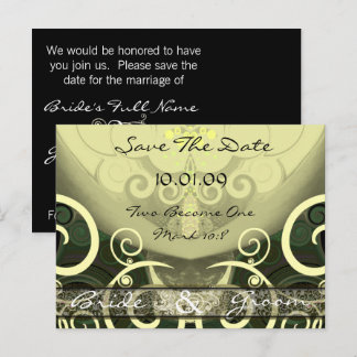 Save the Date Swirled Cala Lily Postcard