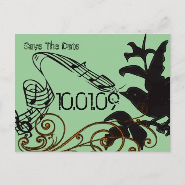 Save the Date- Swirls - - Announcement Postcard (Front)